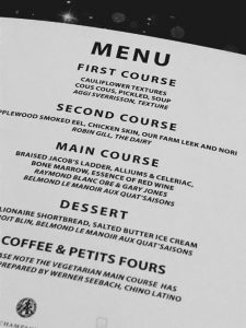 A Michelin evening with Raymond Blanc - The Menu